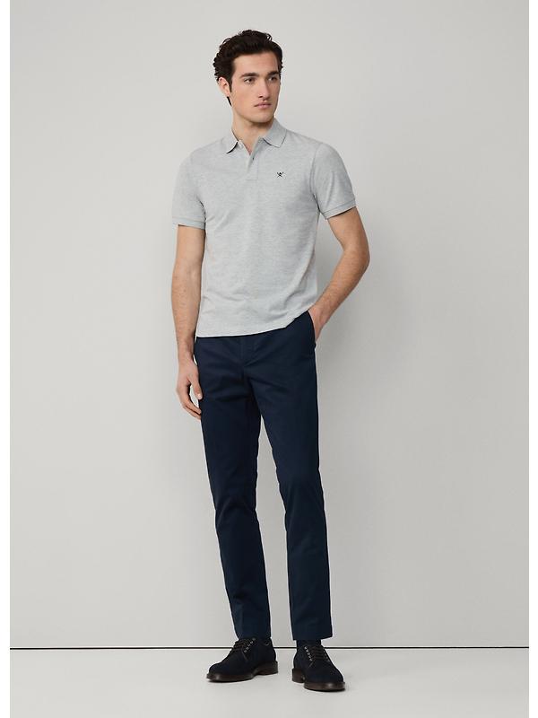 Hackett Men's Slim Fit Short Sleeve Pique Polo Shirt - Light Grey Marl Image 8