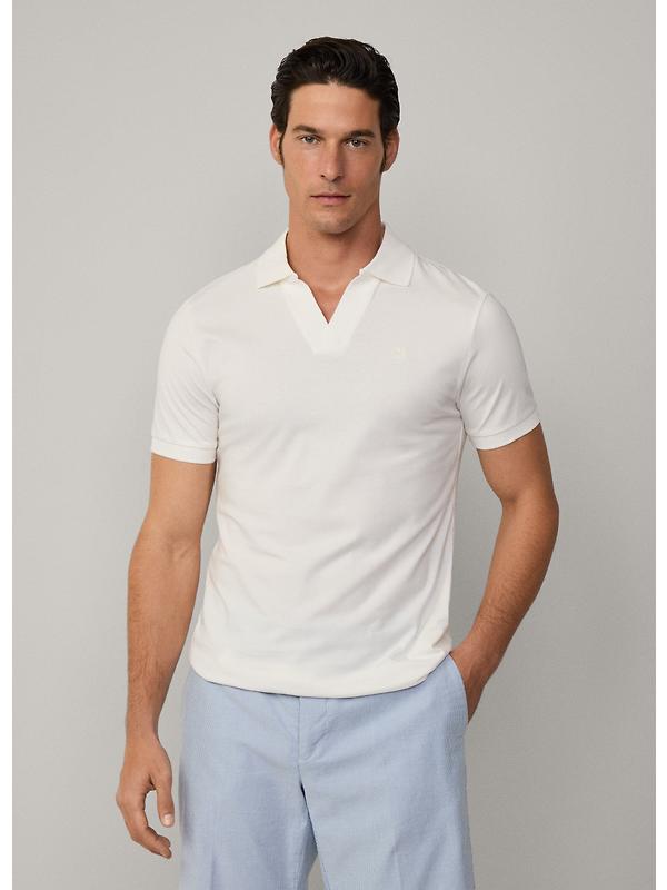 Hackett Men's Classic Fit Short Sleeve Johnny Polo - Off White Image 4