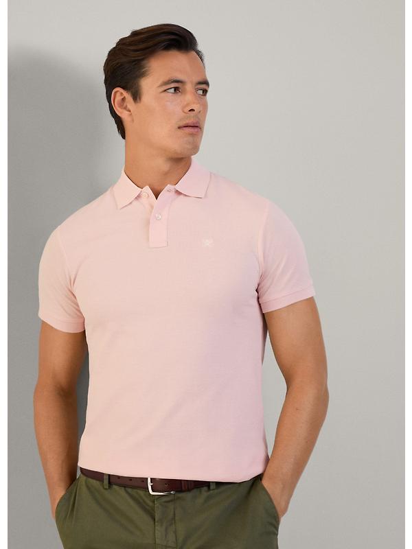 Hackett Men's Slim Fit Short Sleeve Pique Polo - Summer Pink Image 3