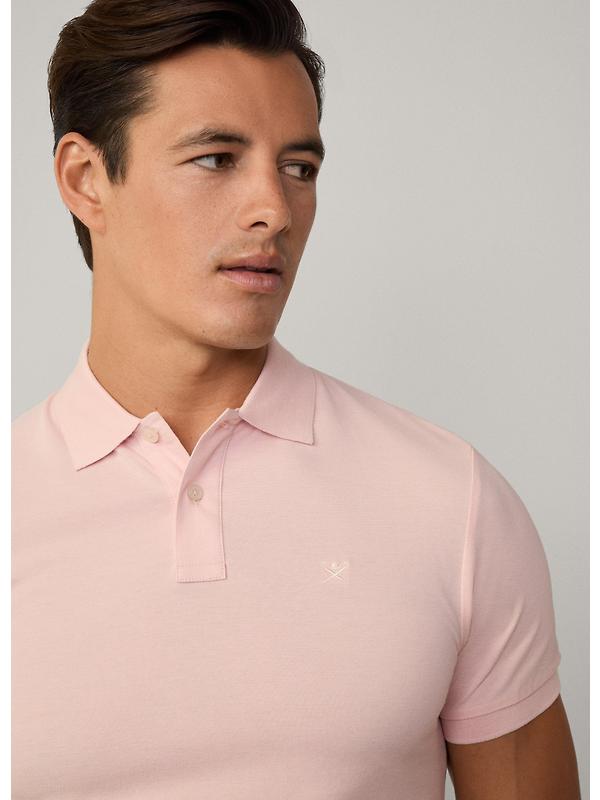 Hackett Men's Slim Fit Short Sleeve Pique Polo - Summer Pink Image 6