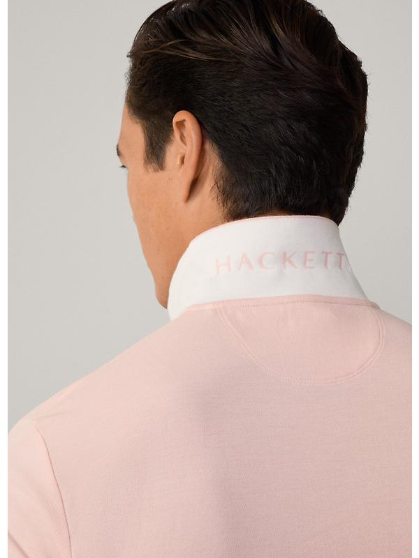 Hackett Men's Slim Fit Short Sleeve Pique Polo - Summer Pink Image 7