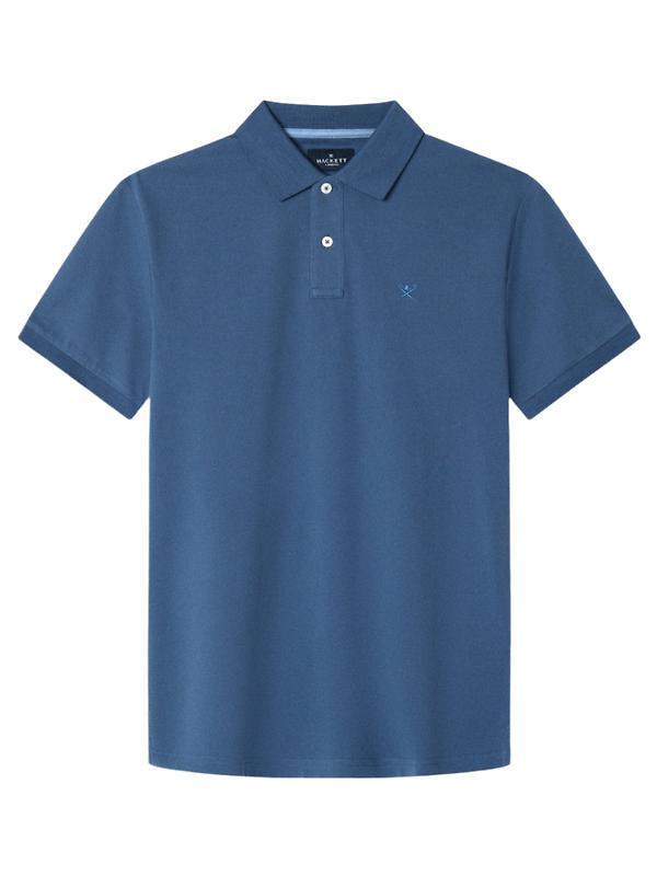 Hackett Men's Slim Fit Short Sleeve Pique Polo - Dark Denim Blue Product Image