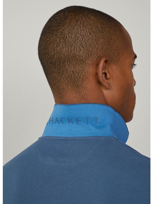 Hackett Men's Slim Fit Short Sleeve Pique Polo - Dark Denim Blue Image 7