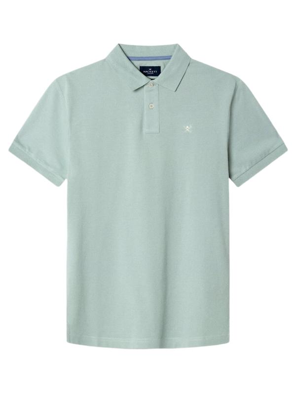 Hackett Men's Slim Fit Short Sleeve Pique Polo - Menthol Green Product Image