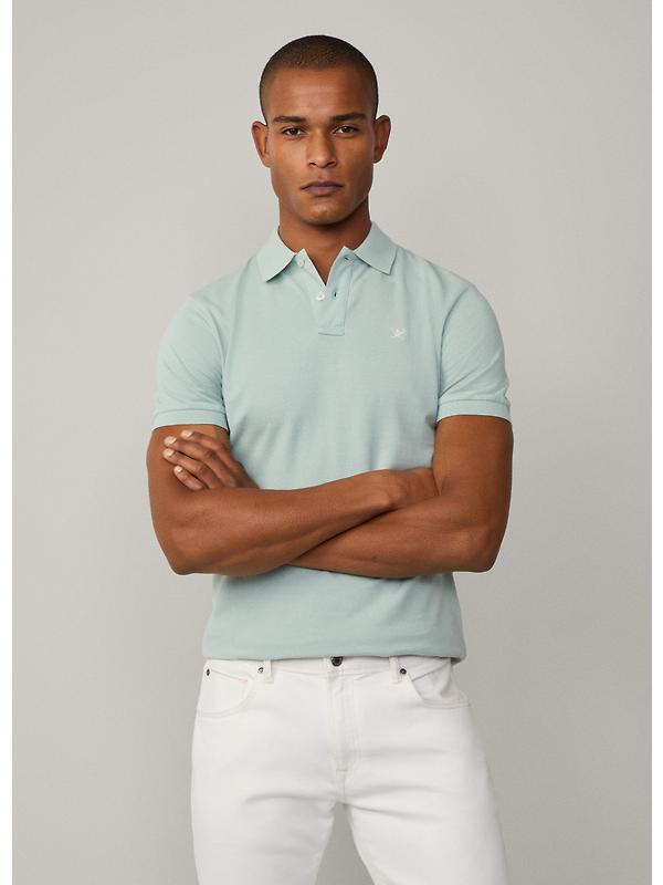 Hackett Men's Slim Fit Short Sleeve Pique Polo - Menthol Green Image 4