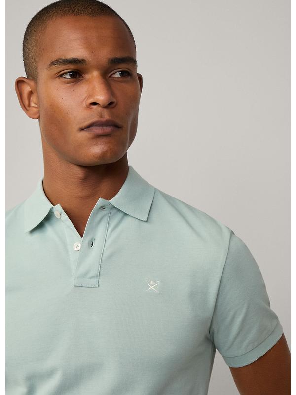 Hackett Men's Slim Fit Short Sleeve Pique Polo - Menthol Green Image 5
