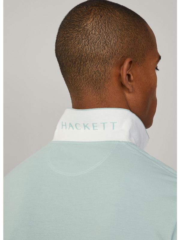 Hackett Men's Slim Fit Short Sleeve Pique Polo - Menthol Green Image 7