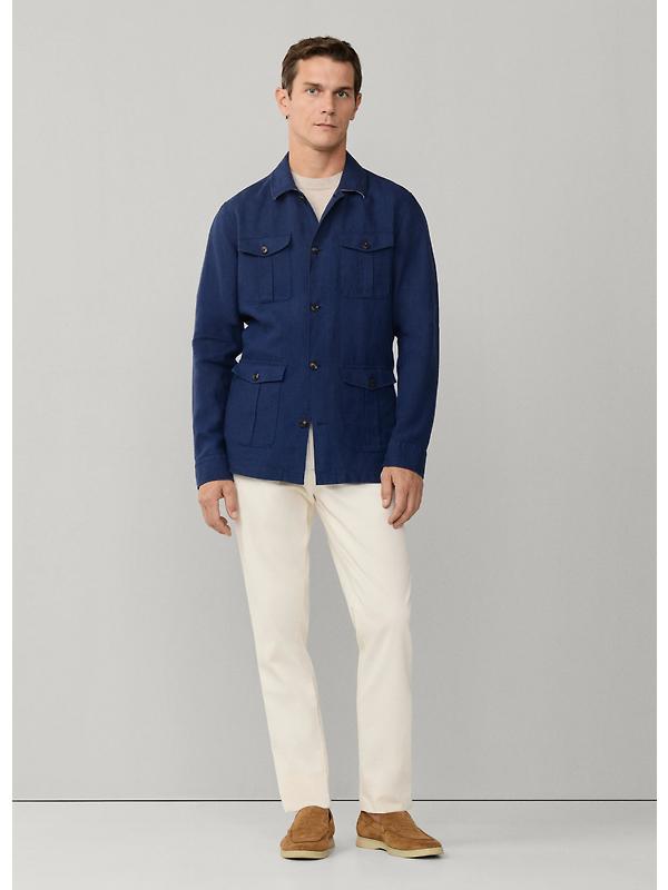 Hackett Men's Linen Field Jacket Overshirt - Old Navy Image 8
