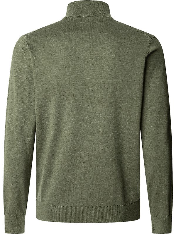 Hackett Men's Cotton Silk Quarter-Zip Jumper - Thyme Green Image 2