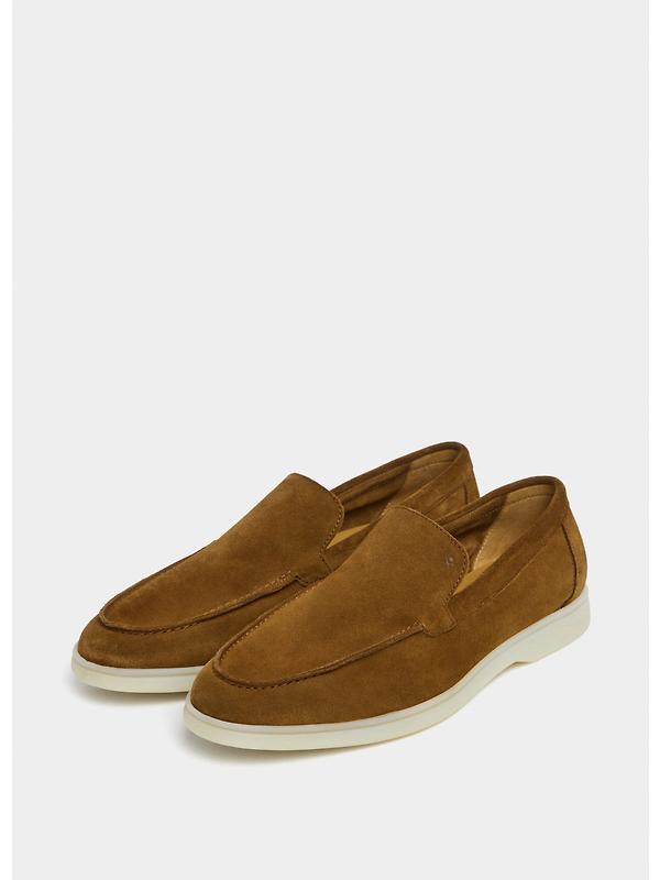 Hackett Men's Martin Soft Moccasin Suede Shoes - Nut Brown Image 3