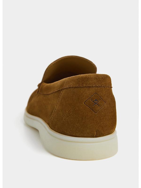 Hackett Men's Martin Soft Moccasin Suede Shoes - Nut Brown Image 4