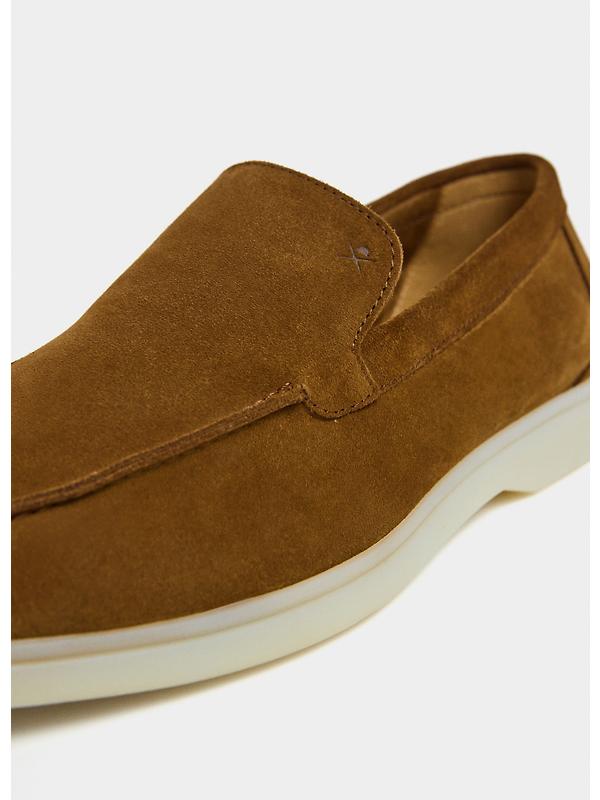 Hackett Men's Martin Soft Moccasin Suede Shoes - Nut Brown Image 5