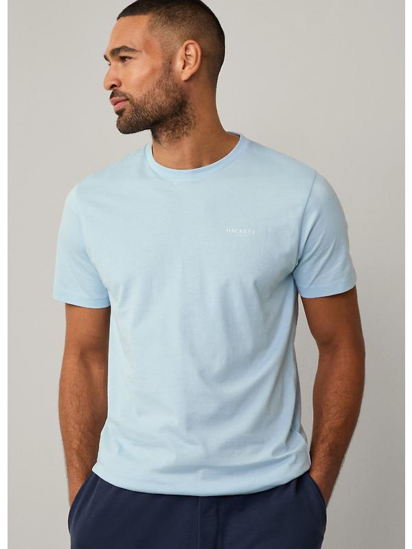 Hackett Men's Short Sleeve Cotton Jersey Lounge T-Shirt - Summer Blue Image 3
