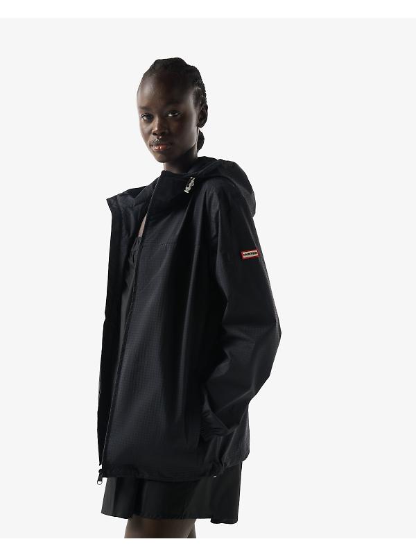 Hunter Unisex Play Packable Shell Rain Jacket - Black Image 2