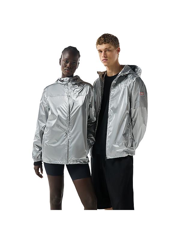 Hunter Unisex Metallic Packable Jacket - Silver Image 1