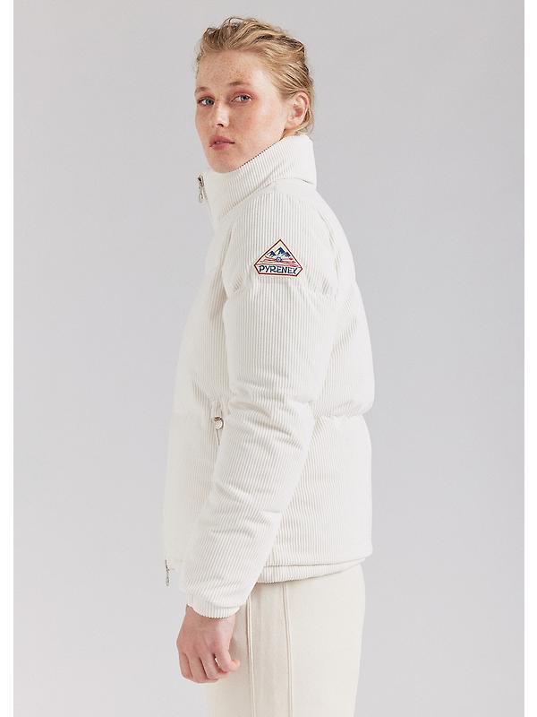 Pyrenex Women's Goldin Velvet Short Down Jacket - Chalk White Image 4