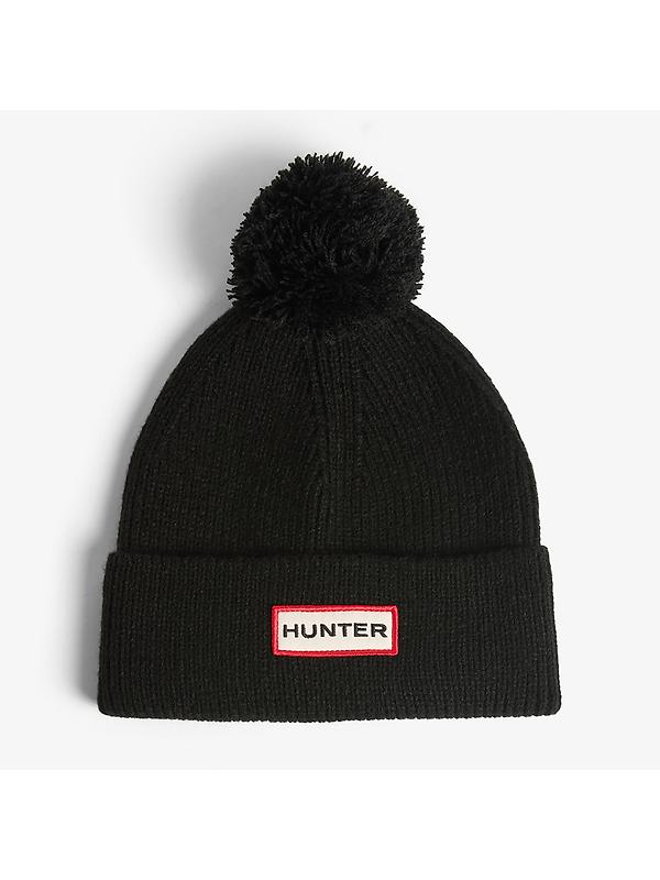 Hunter Anagach Ribbed Pom Beanie & Gloves Box Set - Black Image 2