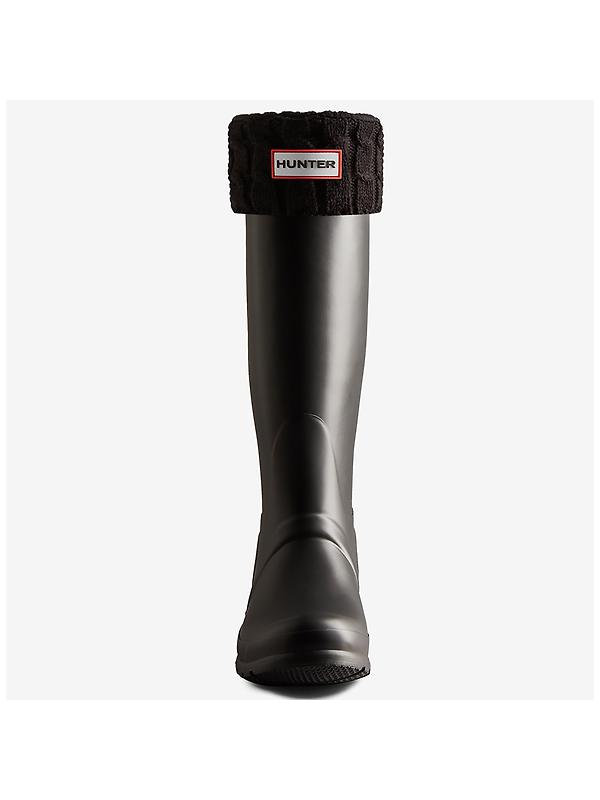 Hunter 6 Stitch Cable Tall Boot Socks - Black Image 2