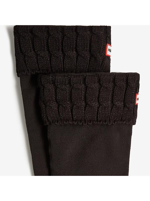 Hunter 6 Stitch Cable Tall Boot Socks - Black Image 3