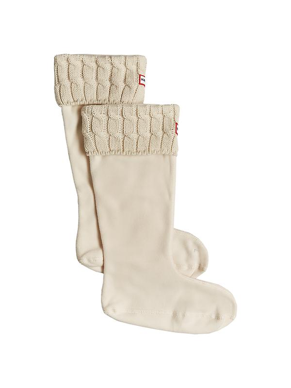 Hunter 6 Stitch Cable Tall Boot Socks - Hunter White Image 1