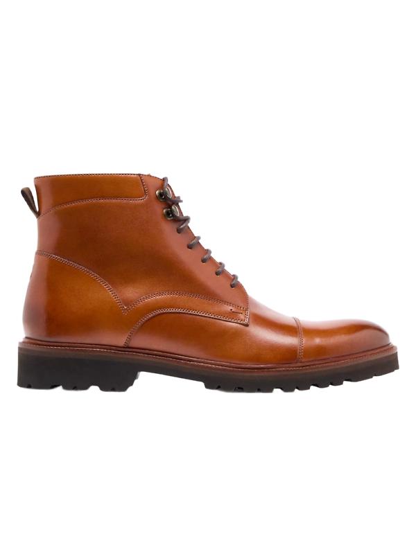 Oliver Sweeney Men's Haredon Calf Leather Derby Boots - Tan Product Image