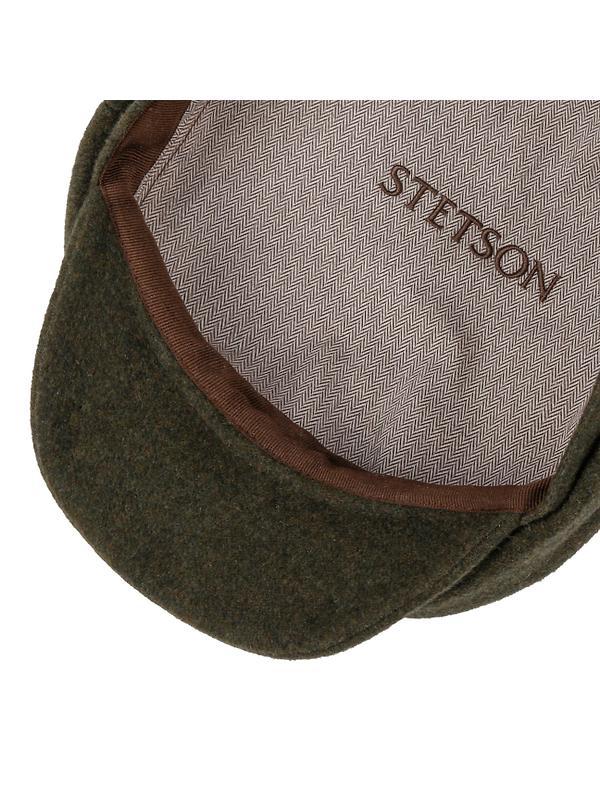 Stetson Hatteras Noir Wool/Cashmere Flat Cap - Olive/Moss Image 3