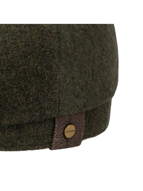 Stetson Hatteras Noir Wool/Cashmere Flat Cap - Olive/Moss Image 4