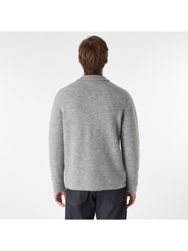 Oliver Sweeney Men's Heywood Alpaca Wool Blend Knitted Shirt - Grey Image 3