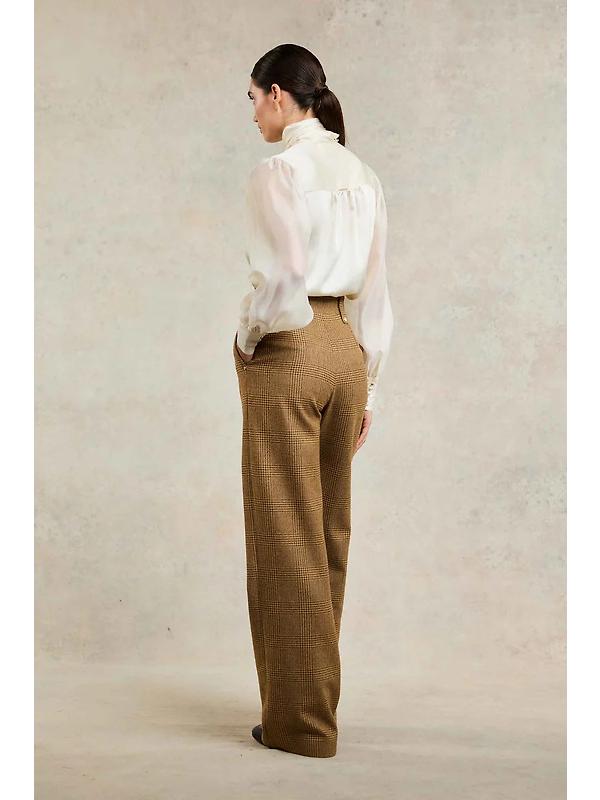 Holland Cooper Women's High Waisted Straight Trousers - Tawny Image 5