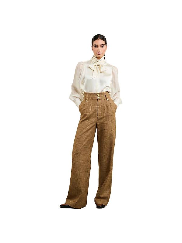 Holland Cooper Women's High Waisted Straight Trousers - Tawny Image 1