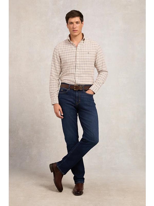 Holland Cooper Men's Classic Button Down Shirt - Cheltenham Camel Check Image 4