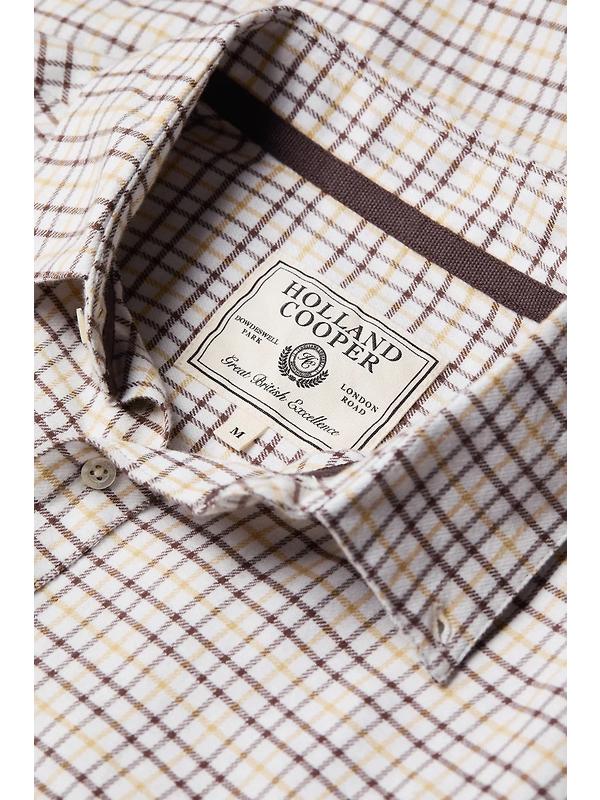 Holland Cooper Men's Classic Button Down Shirt - Cheltenham Camel Check Image 5