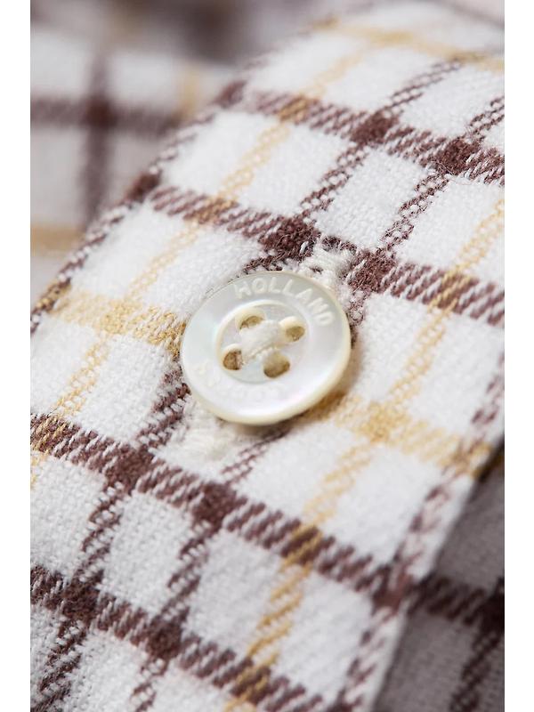 Holland Cooper Men's Classic Button Down Shirt - Cheltenham Camel Check Image 9