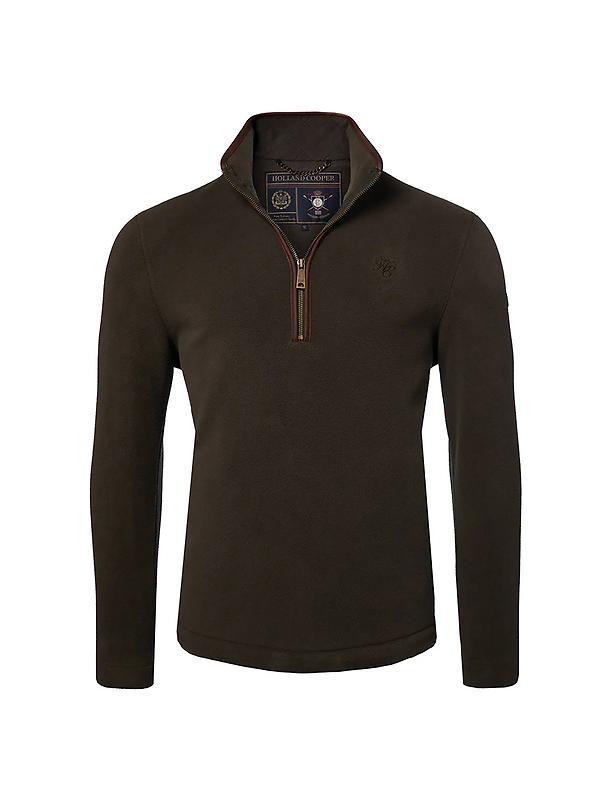 Holland Cooper Men's Country Fleece Quarter Zip - Khaki Image 1