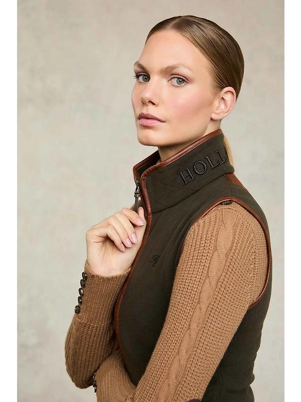 Holland Cooper Women's Country Fleece Gilet - Khaki Image 10