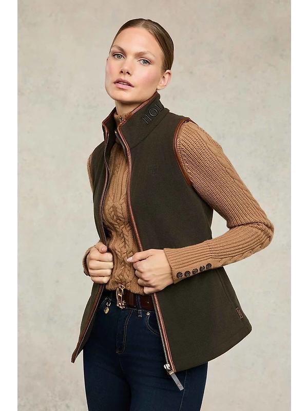 Holland Cooper Women's Country Fleece Gilet - Khaki Image 3