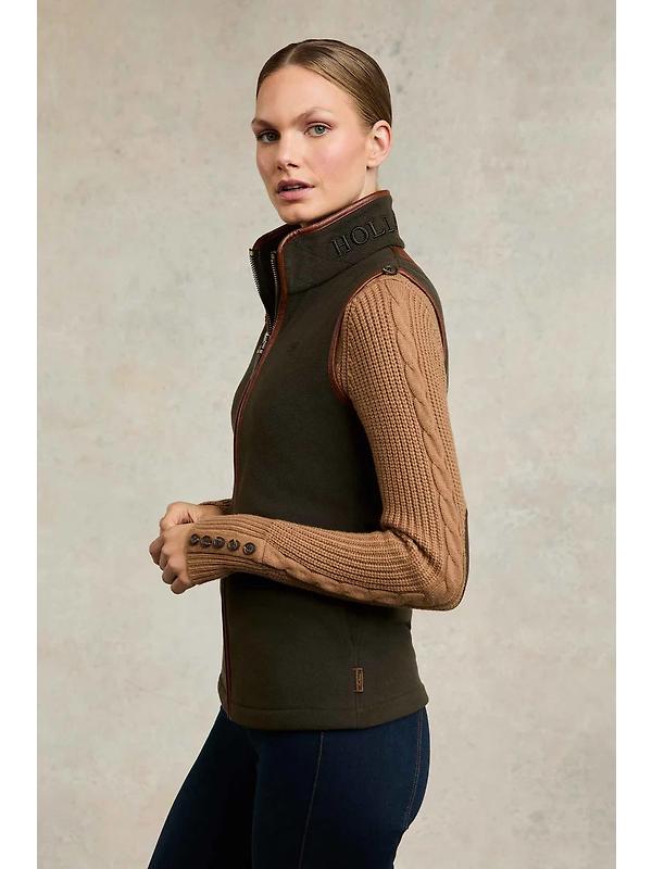 Holland Cooper Women's Country Fleece Gilet - Khaki Image 6