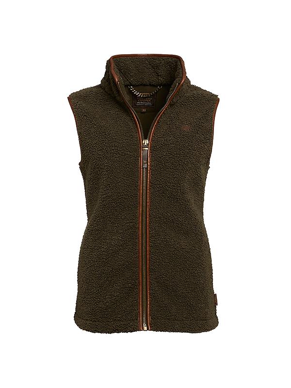 Holland Cooper Women's Country Fleece Gilet - Khaki Borg Image 1