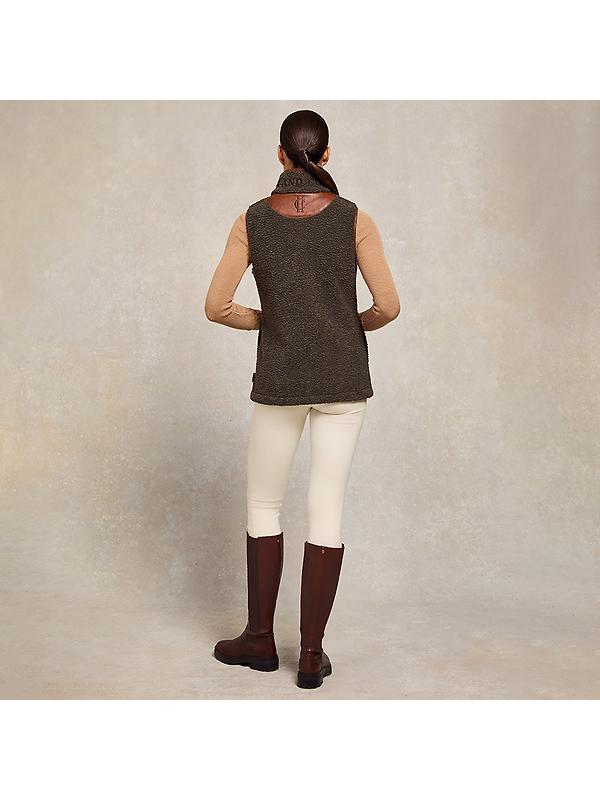 Holland Cooper Women's Country Fleece Gilet - Khaki Borg Image 6