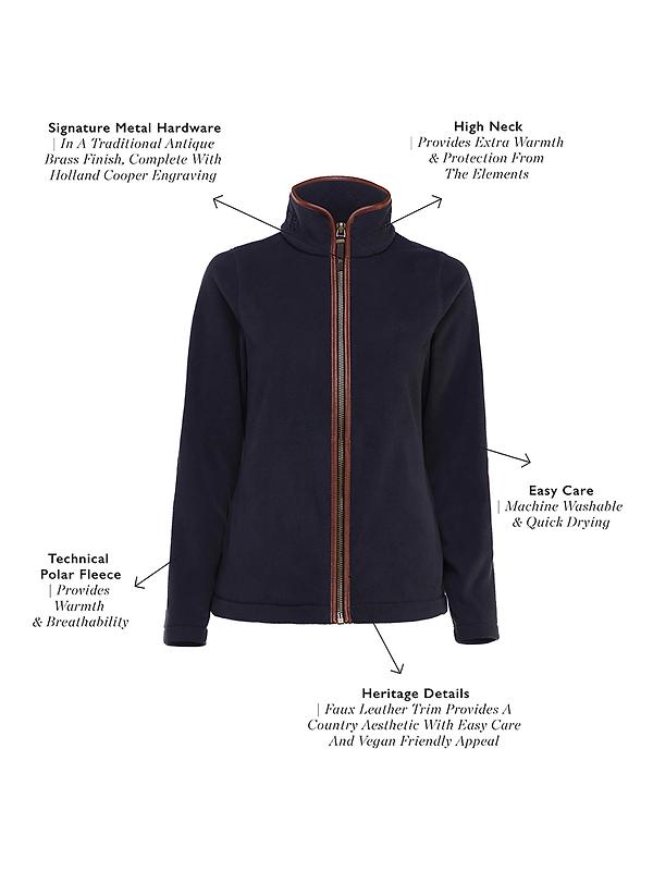 Holland Cooper Women's Country Fleece Jacket - Ink Navy Image 5
