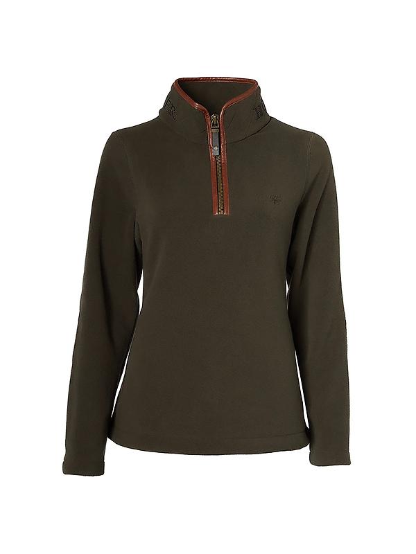 Holland Cooper Women's Country Fleece Quarter Zip - Khaki Image 1