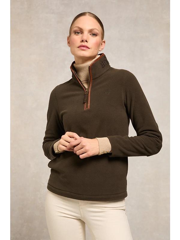 Holland Cooper Women's Country Fleece Quarter Zip - Khaki Image 2