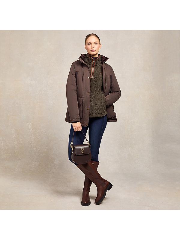 Holland Cooper Women's Country Fleece Quarter Zip - Khaki Borg Image 3