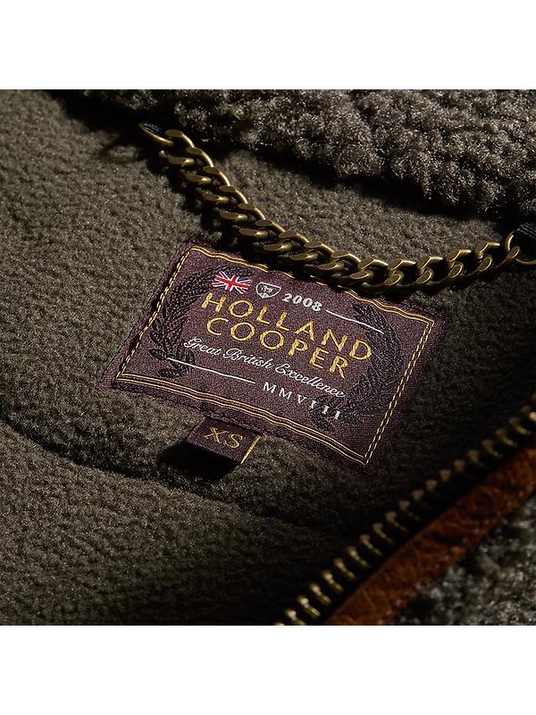 Holland Cooper Women's Country Fleece Quarter Zip - Khaki Borg Image 8