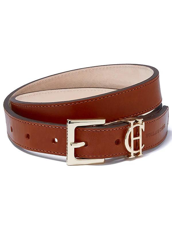Holland Cooper Women's HC Slim Logo Belt - Tan Image 1