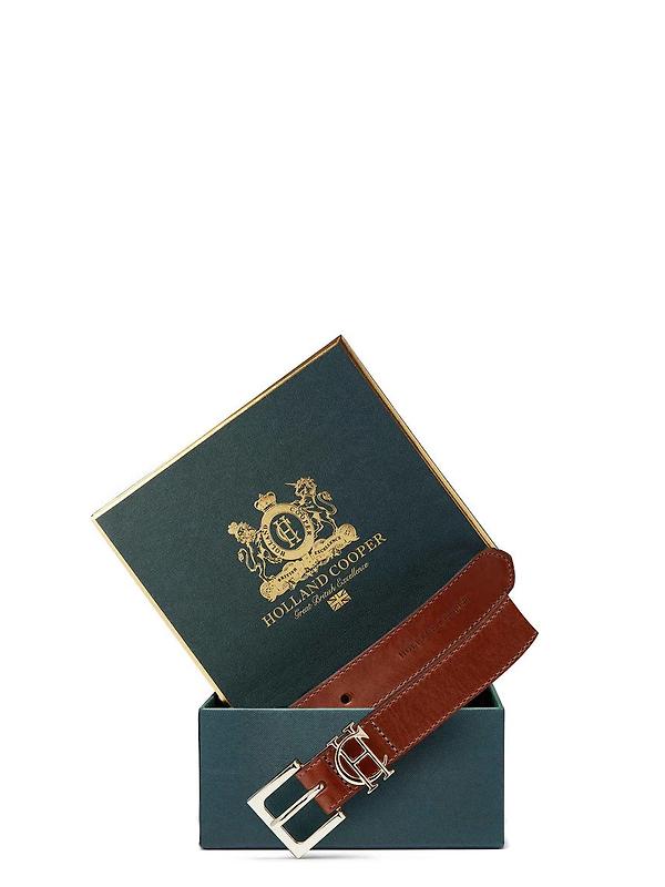 Holland Cooper Women's HC Slim Logo Belt - Tan Image 2