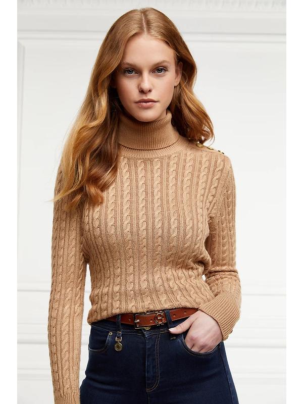 Holland Cooper Women's HC Slim Logo Belt - Tan Image 3