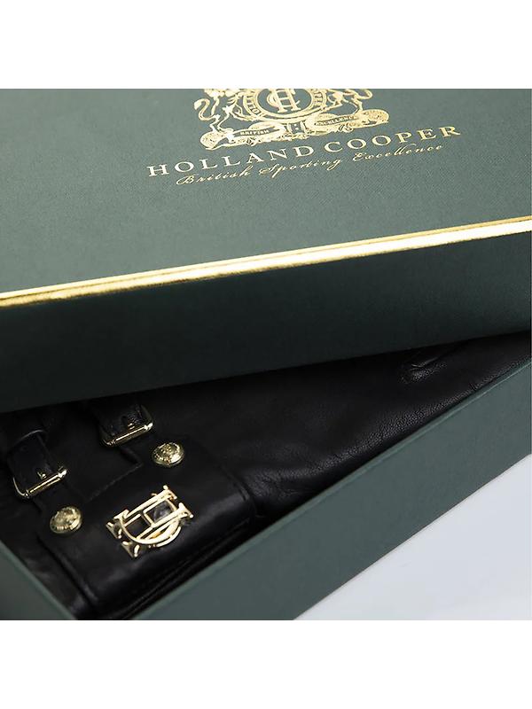 Holland Cooper Women's Monogram Leather Gloves - Black Image 2