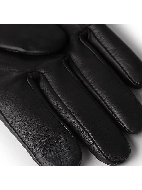 Holland Cooper Women's Monogram Leather Gloves - Black Image 4