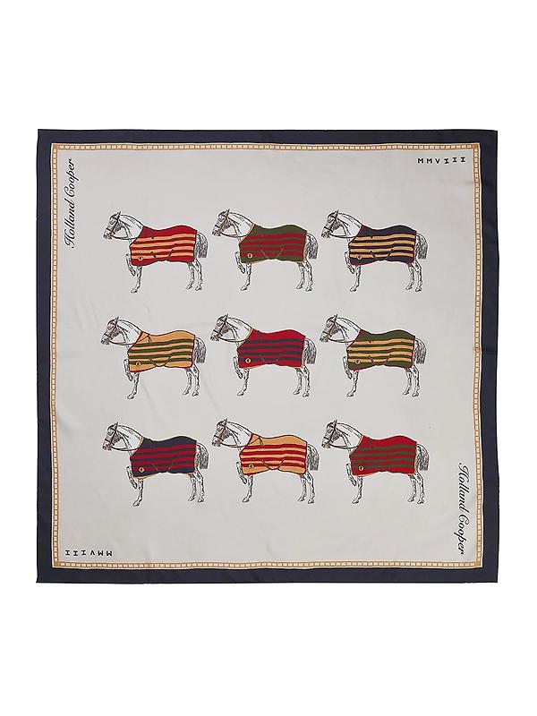 Product image of Holland Cooper Women's Nine Horse Silk Scarf - Nine Horse
